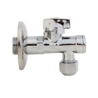 Кран угловой 1/2" × 1/2" для подкл. приборов с сеткой хром TIM (60/1)