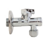 Кран угловой 1/2" × 1/2" для подкл. приборов с сеткой хром TIM (60/1)